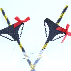 קש ספירלה שחור זהב + קישוט תחתון שחור 4 יח'