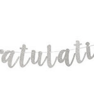 שרשרת  Congratulations באנגלית כסף גליטר