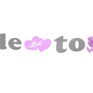 שרשרת ברייד טבעת לב פרח גליטר כסף