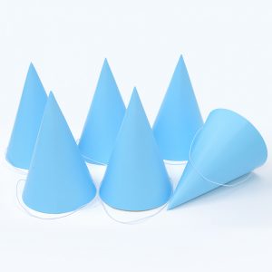 כובע נייר חלק 6 יח' תכלת