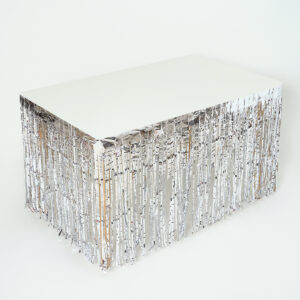 חצאית פרנזים לשולחן 75*275 כסף