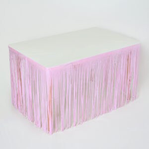 חצאית פרנזים לשולחן 75*275 ורוד בייבי