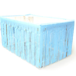 חצאית פרנזים לשולחן 75*275 כחול בייבי