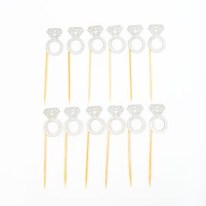 קיסם טבעת גליטר כסף 12 יח'