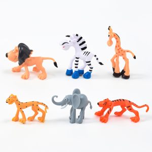 קישוט לעוגה חיות ספארי 6 יח'