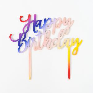 טופר פרספקס יום הולדת צבעוני טאי דאי