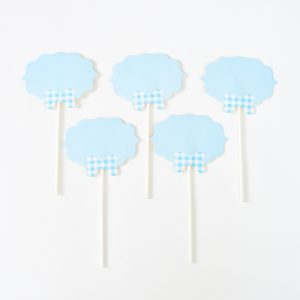 טופר כחול קישוט פפיון פפיטה  5 יח'