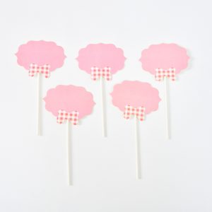 טופר ורוד קישוט פפיון פפיטה  5 יח'